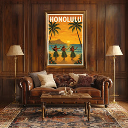 Honolulu Sunset Poster PosterGoat