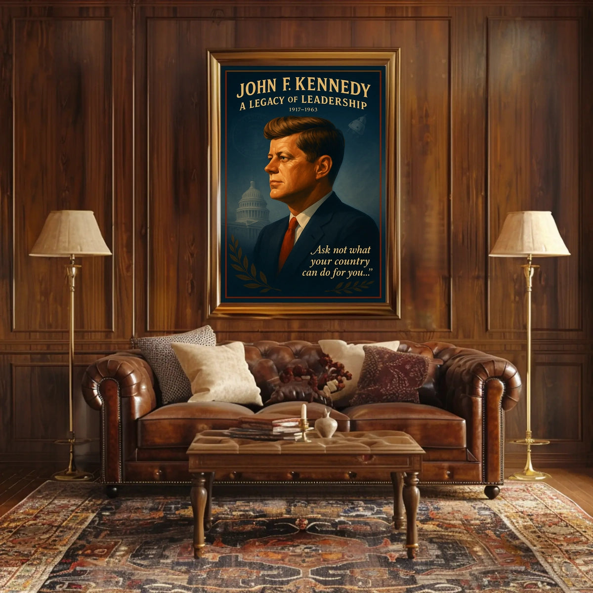 Patriotic Tribute Poster: Leadership and Inspiration Art