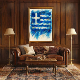 Abstract Greek Flag Abstract Poster