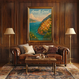 Amalfi Coast Vintage Travel Poster Art Print