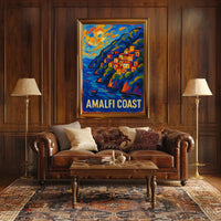 Amalfi Coast Poster 18x24 Coastal Wall Art Decor Print