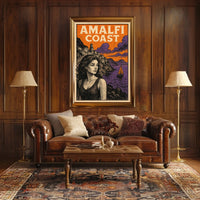 Amalfi Coast Poster Wall Art Coastal Landscape Decor