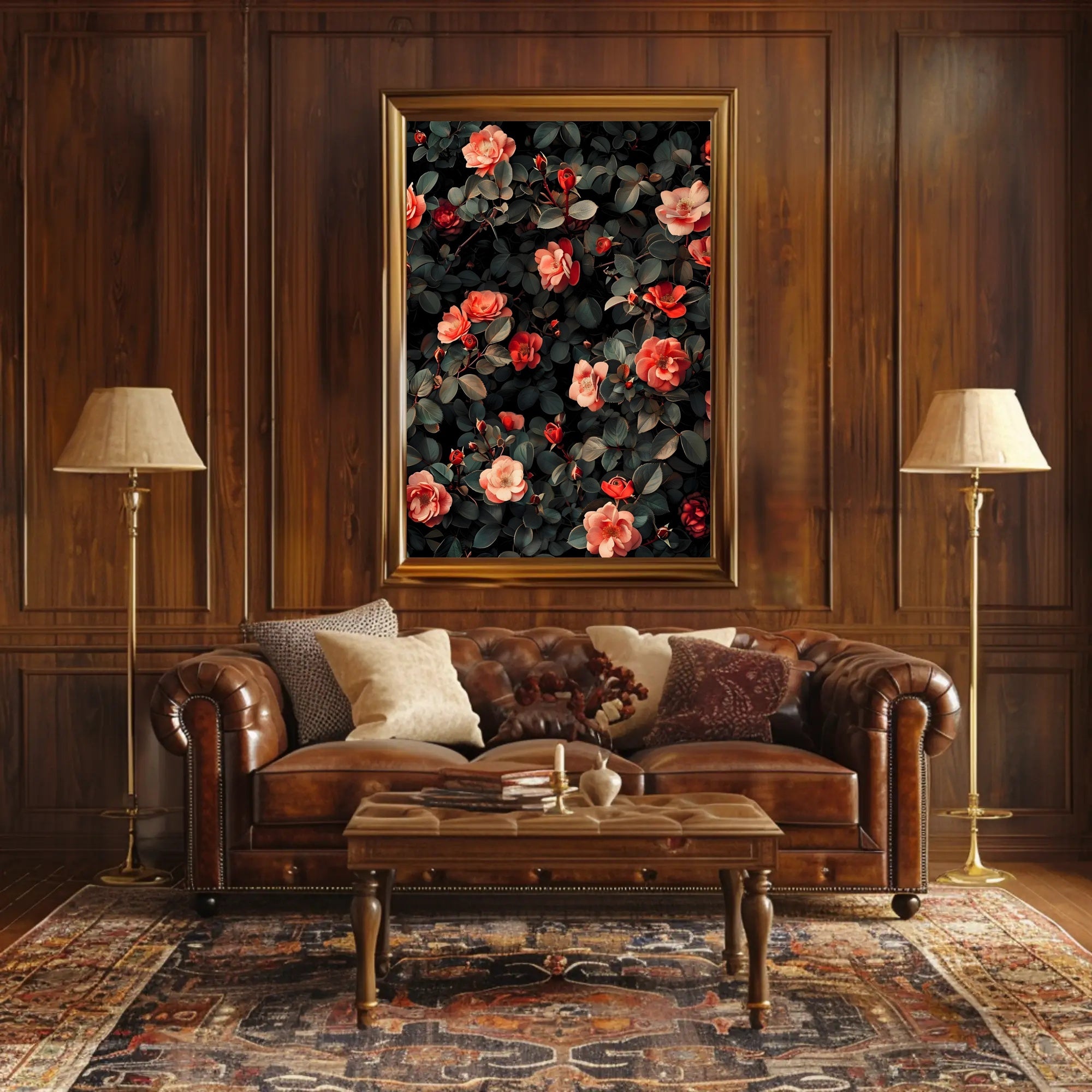 Floral Elegance: Romantic Roses Botanical Artistic Poster