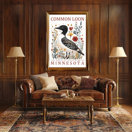 Common Loon Minnesota Nature Art Poster Print