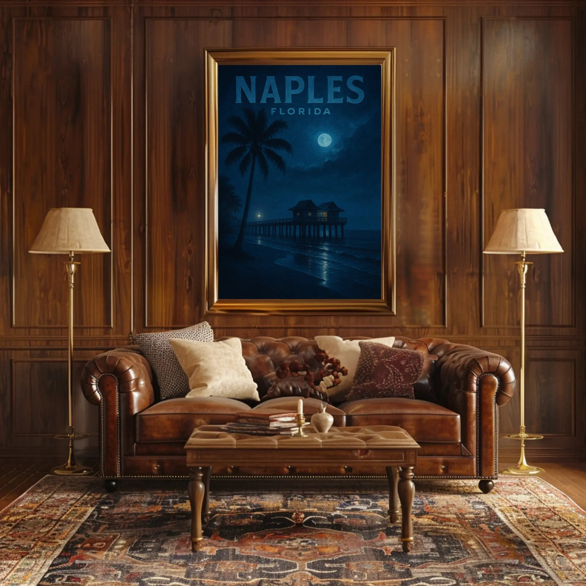 Naples Florida Moonlit Serenity Poster Wall Art 18x24