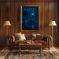 Naples Florida Moonlit Serenity Poster Wall Art 18x24