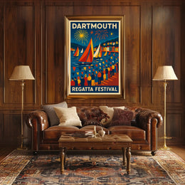 Dartmouth Regatta Festival Fireworks & Sails Travel Poster