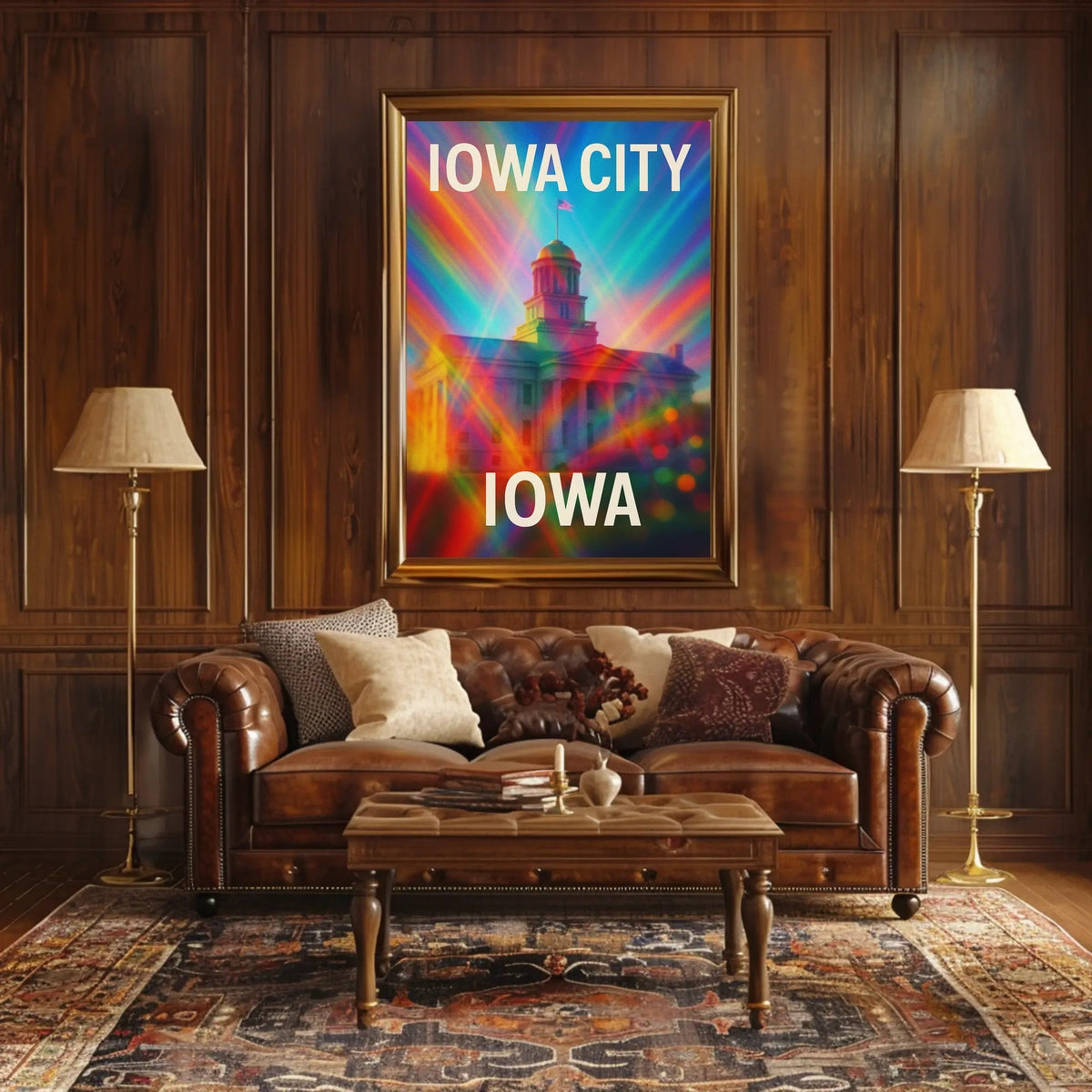 Vivid Iowa City Urban Skyline Cityscape Realism Photography Artistry Timeless Midwest Creative Vibe Poster