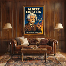 Albert Einstein Relativity Vintage Science Educator Poster