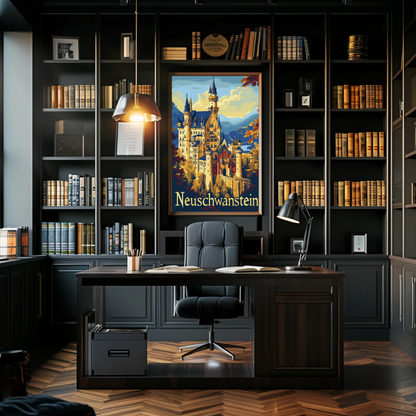 Neuschwanstein Castle Bavaria Forest Travel Poster