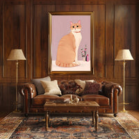 Regal Cat Portrait Poster Vintage Animal Wall Art