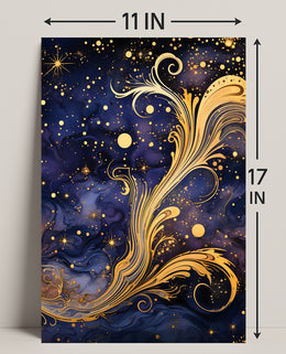 Cosmic Elegance: Art Nouveau Space or Astronomy Poster