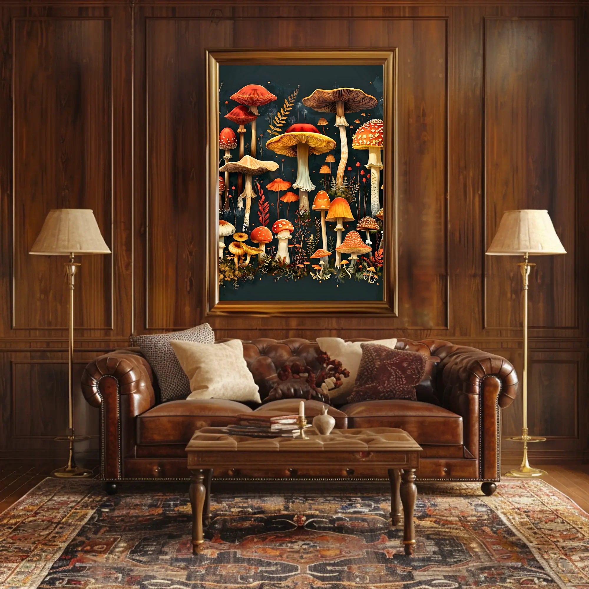 Enchanted Fungi Forest William Morris Art Poster