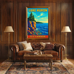 Lake Huron Travel Poster