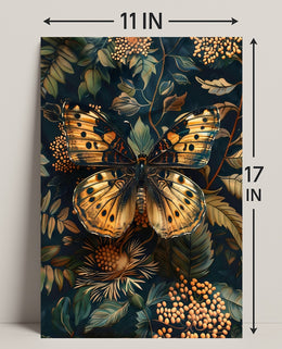 Butterfly Elegance: Ornate Art Nouveau Animal Poster