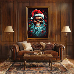 Festive Skull Santa Poster