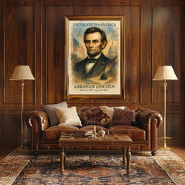 Abraham Lincoln 16th President of the United States Vintage Watercolor Poster