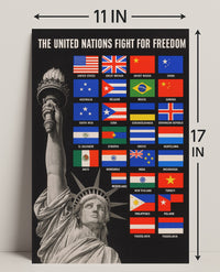 The United Nations Fight for Freedom Poster PosterGoat