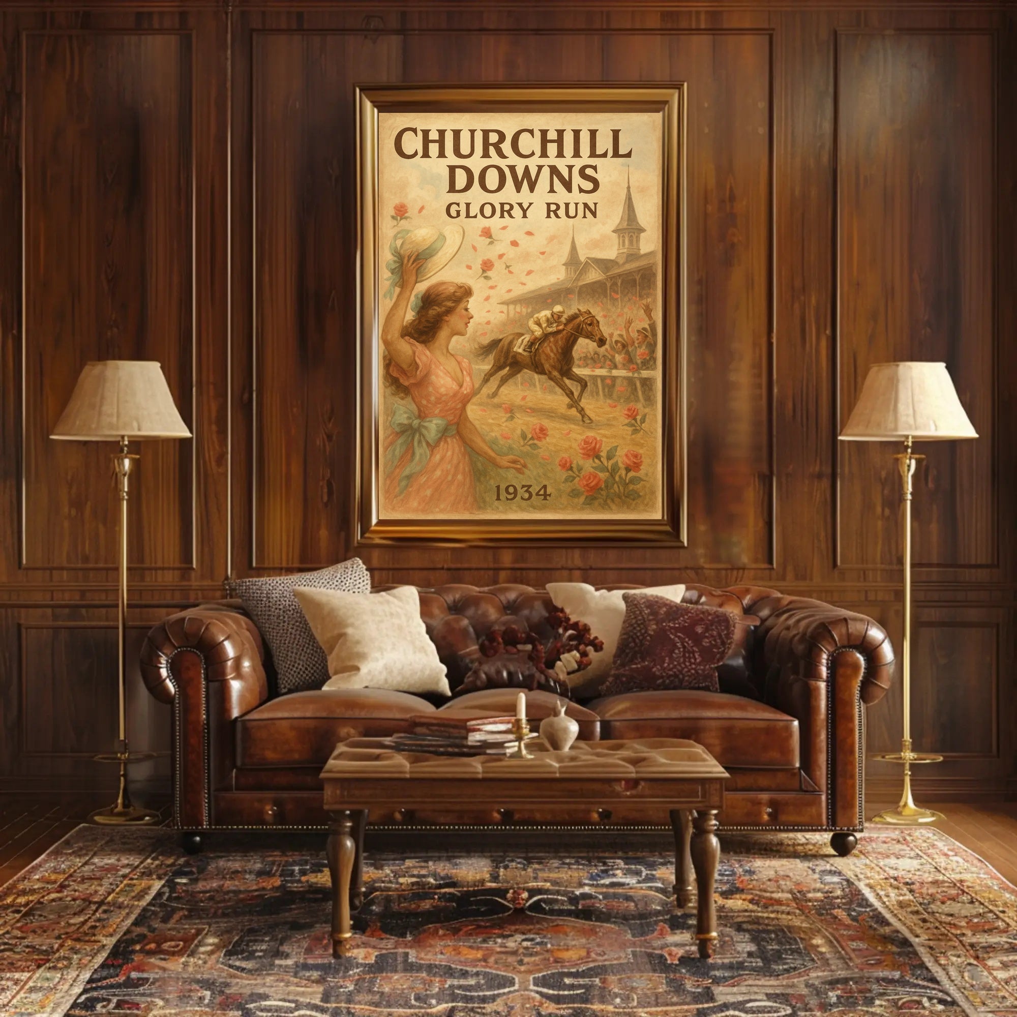 Churchill Downs 1934 Horse Racing Sports Poster