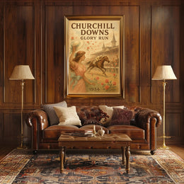 Churchill Downs 1934 Horse Racing Sports Poster