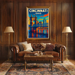 Cincinnati, Ohio Cityscape Poster
