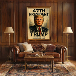 Trump Visionary Patriotic Leadership Cinematic Poster