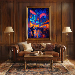 Neon Nightlife Vibes Poster PosterGoat