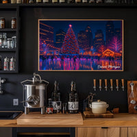 Holiday Skating in Detroit Poster