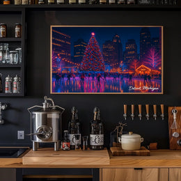 Holiday Skating in Detroit Poster