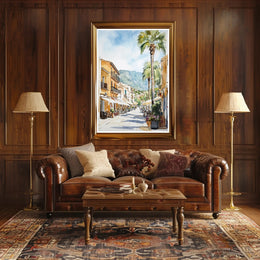 Charming Mediterranean Street Poster PosterGoat