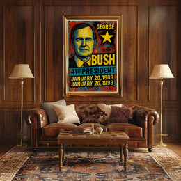 George H. W. Bush 41st President of the United States Graffiti Pop Art Poster