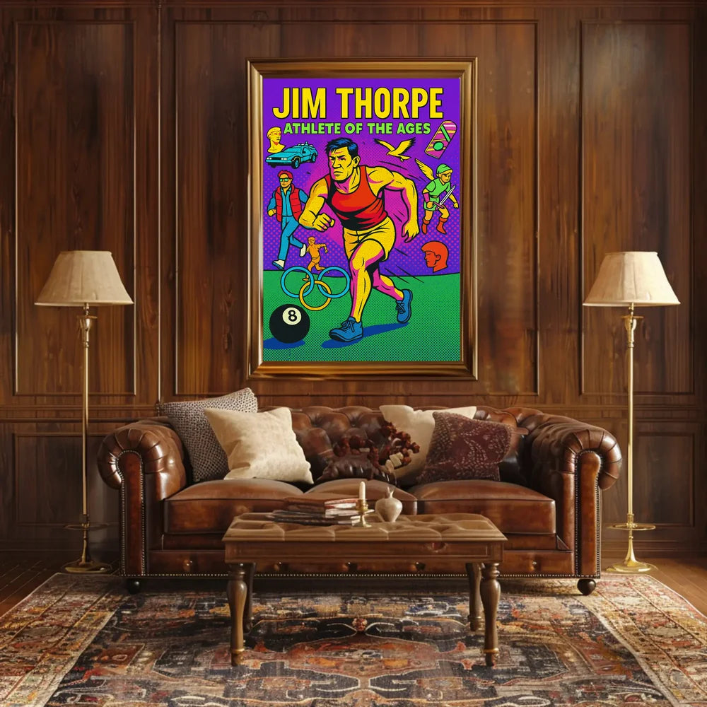 Jim Thorpe Retro Pop Sports Poster