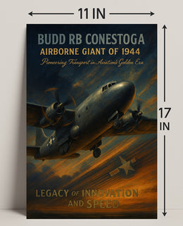 Budd RB Conestoga Vintage WWII Aviation Poster