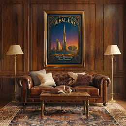 Dubai Skyline Vintage Architecture Modernity Poster