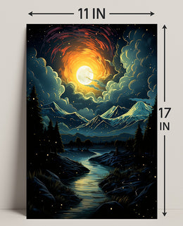 Celestial Nightscape Poster