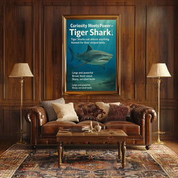 Curiosity Meets Power Tiger Shark Poster
