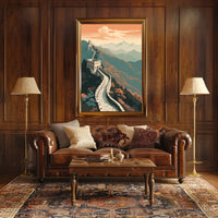 Great Wall of China Sunset Cultural or Heritage Poster