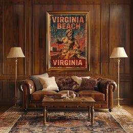 Virginia Beach Scenic Wanderlust Coastal Vintage Poster