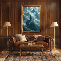 Ethereal Figure Amidst Mystical Peaks Fantasy or Mythology Poster PosterGoat
