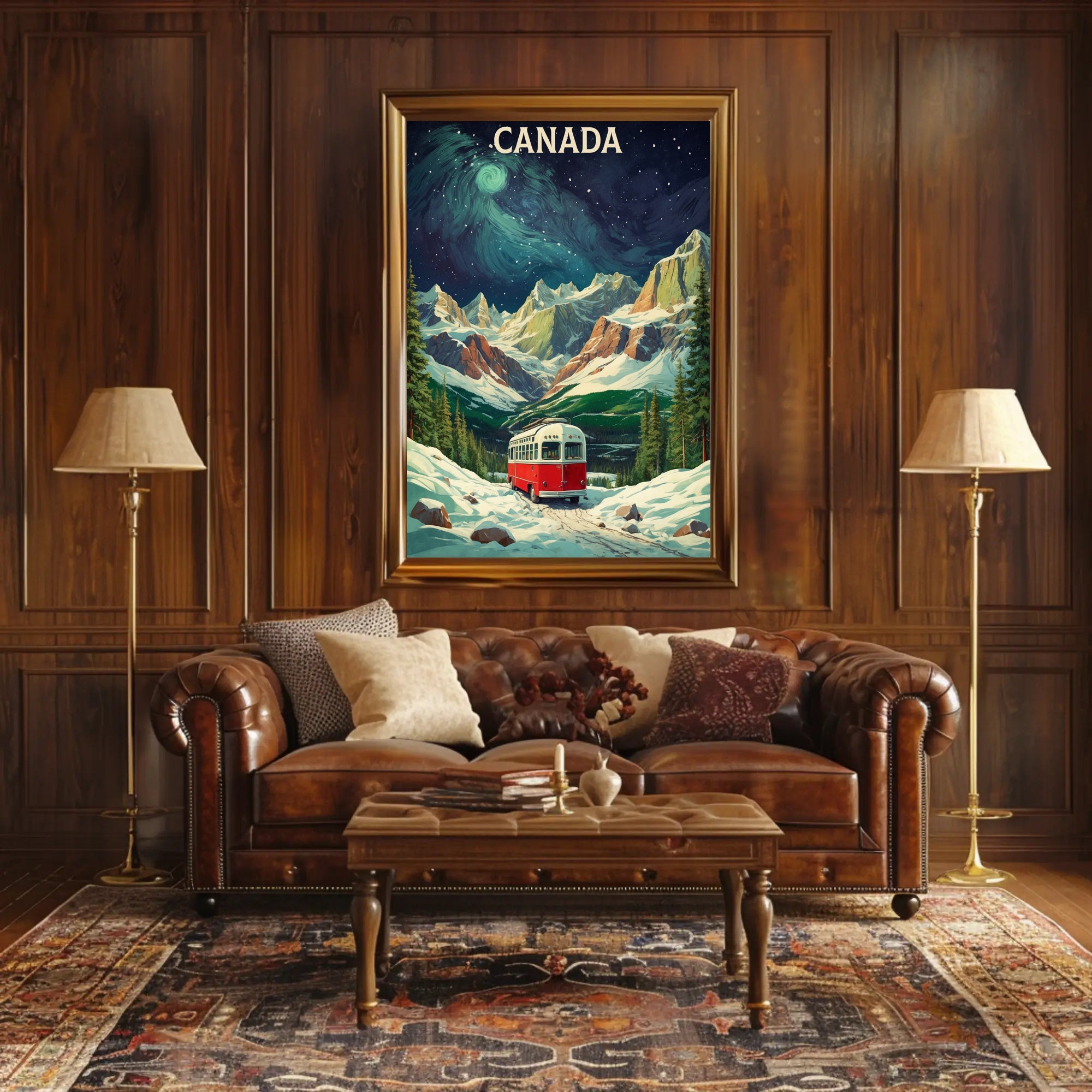 Scenic Canadian Rockies Train Travel Poster