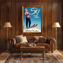 Ski in Old Quebec Poster