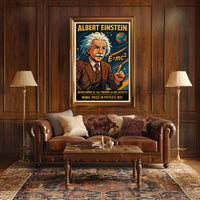 Albert Einstein Iconic Relativity Theory Vintage Scientific Collectors Wall Decor Poster