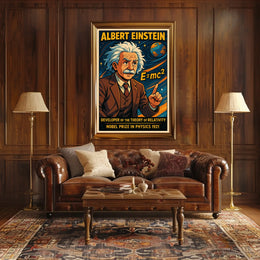 Albert Einstein Iconic Relativity Theory Vintage Scientific Collectors Wall Decor Poster