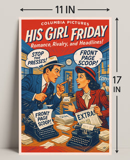 His Girl Friday A Classic Newsroom Comedy Poster PosterGoat