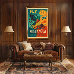 Discover Nicaragua's Vibrant Beauty Quetzal Travel Poster PosterGoat