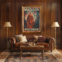 Madison Capitol Vintage Travel Poster