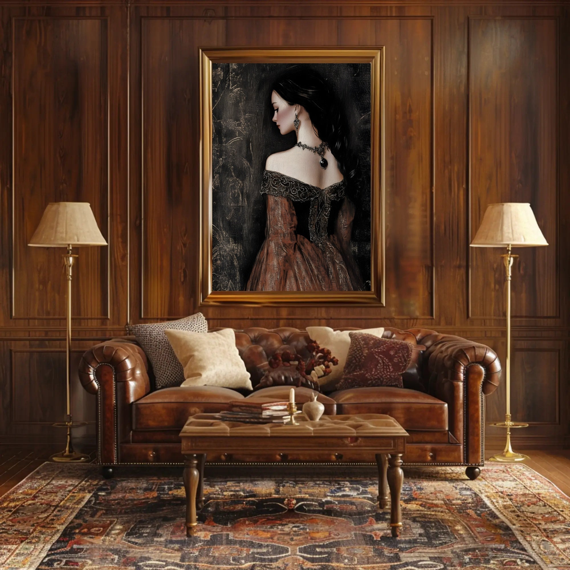 Vintage Elegance Noble Woman Fantasy or Mythology Poster PosterGoat