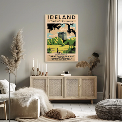 Ireland - Land of Romance Vintage Travel Poster