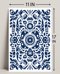 Ornate Blue Pattern Design Poster