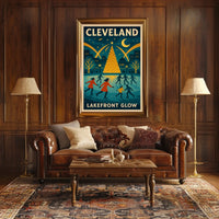 Cleveland Lakefront Glow Poster